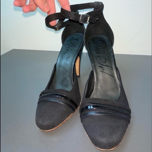 [DIESEL BLACK] Black Ankle-strap Heels - Picture 2 of 8